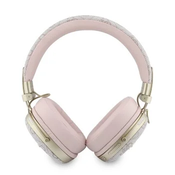 Безжични слушалки Guess Wireless Headphones Metal 4G Script Logo (GUBHP72P4SMDP) - Bluetooth, ENC технология, Over-ear, еко кожа - Розов