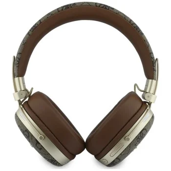 Безжични слушалки Guess Wireless Headphones Metal 4G Script Logo (GUBHP72P4SMDW) - Bluetooth, ENC технология, Over-ear, еко кожа - Кафяв