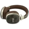 Безжични слушалки Guess Wireless Headphones Metal 4G Script Logo (GUBHP72P4SMDW) - Bluetooth, ENC технология, Over-ear, еко кожа - Кафяв