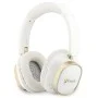 Безжични слушалки Guess Wireless Headphones Rectangle Metal Script (GUBHV28HGCSME) - Over-ear, Bluetooth, ENC технология, еко кожа - Бял