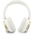Безжични слушалки Guess Wireless Headphones Rectangle Metal Script (GUBHV28HGCSME) - Over-ear, Bluetooth, ENC технология, еко кожа - Бял