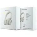 Безжични слушалки Guess Wireless Headphones Rectangle Metal Script (GUBHV28HGCSME) - Over-ear, Bluetooth, ENC технология, еко кожа - Бял