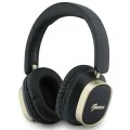 Безжични слушалки Guess Wireless Headphones Rectangle Metal Script (GUBHV28HGCSMK) - Over-ear, Bluetooth, ENC технология, еко кожа - Черен