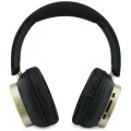 Безжични слушалки Guess Wireless Headphones Rectangle Metal Script (GUBHV28HGCSMK) - Over-ear, Bluetooth, ENC технология, еко кожа - Черен