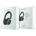Безжични слушалки Guess Wireless Headphones Rectangle Metal Script (GUBHV28HGCSMK) - Over-ear, Bluetooth, ENC технология, еко кожа - Черен