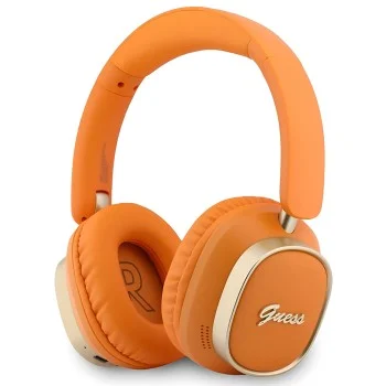 Безжични слушалки Guess Wireless Headphones Rectangle Metal Script (GUBHV28HGCSMO) - Over-ear, Bluetooth, ENC, еко кожа - Оранжев