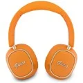 Безжични слушалки Guess Wireless Headphones Rectangle Metal Script (GUBHV28HGCSMO) - Over-ear, Bluetooth, ENC, еко кожа - Оранжев