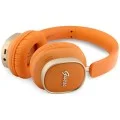 Безжични слушалки Guess Wireless Headphones Rectangle Metal Script (GUBHV28HGCSMO) - Over-ear, Bluetooth, ENC, еко кожа - Оранжев