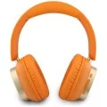Безжични слушалки Guess Wireless Headphones Rectangle Metal Script (GUBHV28HGCSMO) - Over-ear, Bluetooth, ENC, еко кожа - Оранжев