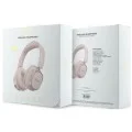 Безжични слушалки Guess Wireless Headphones Rectangle Metal Script (GUBHV28HGCSMP) - Over-ear, Bluetooth, ENC технология, еко кожа - Розов