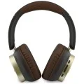 Безжични слушалки Guess Wireless Headphones Rectangle Metal Script (GUBHV28HGCSMW) - Over-ear, Bluetooth, ENC технология, еко кожа - Кафяв