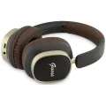 Безжични слушалки Guess Wireless Headphones Rectangle Metal Script (GUBHV28HGCSMW) - Over-ear, Bluetooth, ENC технология, еко кожа - Кафяв