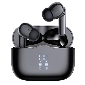 Безжични слушалки VelarX One (CW2) - Techsuit - Bluetooth V5.4, 300mAh, ANC + ENC, 4 микрофона - Черно