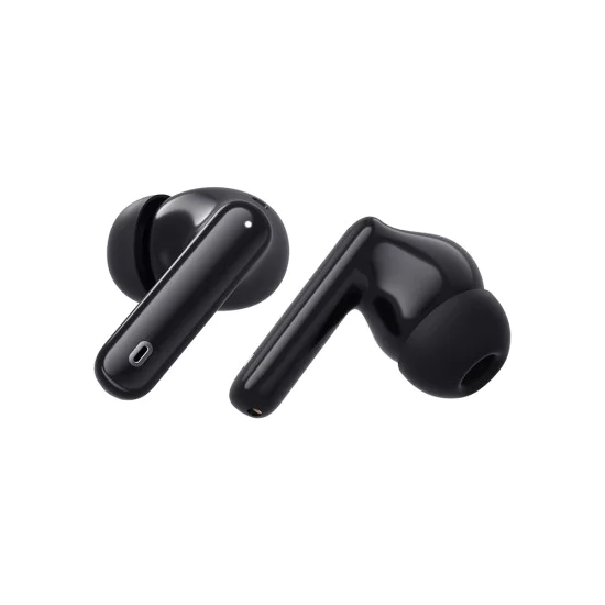 Безжични слушалки WaveBeat 100 (CW3) - Techsuit - Bluetooth V5.4, 300mAh, ANC + ENC, 4 микрофона - Черно