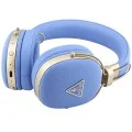 Безжични слушалки с оглавник Grained Triangle Logo (GUBHP72PGTCSB), Bluetooth, ENC, еко кожа - Guess - Син
