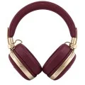 Безжични слушалки с оглавник Grained Triangle Logo (GUOBHP72PGTCSU), Bluetooth, ENC, еко кожа - Guess - Бордо