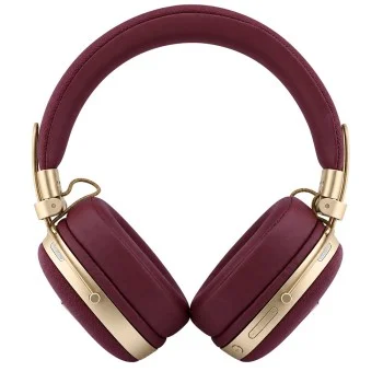 Безжични слушалки с оглавник Grained Triangle Logo (GUOBHP72PGTCSU), Bluetooth, ENC, еко кожа - Guess - Бордо