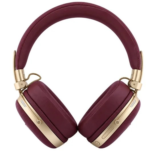 Безжични слушалки с оглавник Grained Triangle Logo (GUOBHP72PGTCSU), Bluetooth, ENC, еко кожа - Guess - Бордо