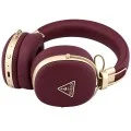 Безжични слушалки с оглавник Grained Triangle Logo (GUOBHP72PGTCSU), Bluetooth, ENC, еко кожа - Guess - Бордо