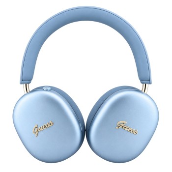 Безжични слушалки с оглавник Metal Script Logo (GUBHP10HMBCB), Bluetooth 5.4, ENC, металически финиш - Guess - Син