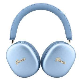 Безжични слушалки с оглавник Metal Script Logo (GUBHP10HMBCB), Bluetooth 5.4, ENC, металически финиш - Guess - Син