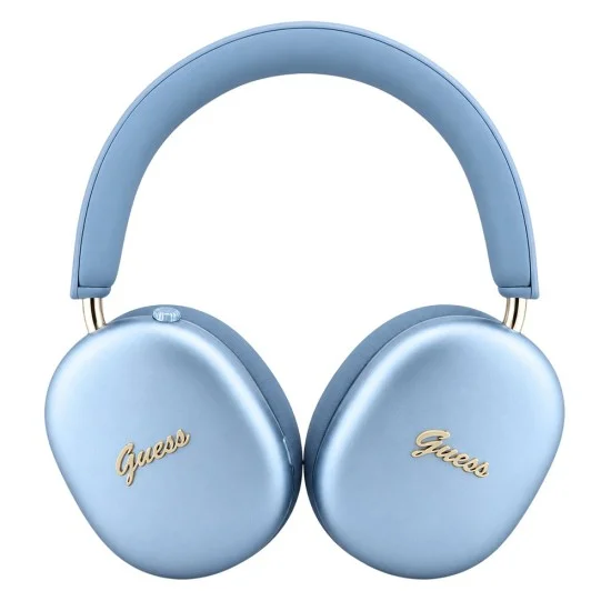 Безжични слушалки с оглавник Metal Script Logo (GUBHP10HMBCB), Bluetooth 5.4, ENC, металически финиш - Guess - Син