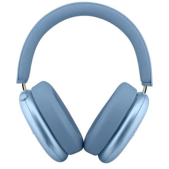 Безжични слушалки с оглавник Metal Script Logo (GUBHP10HMBCB), Bluetooth 5.4, ENC, металически финиш - Guess - Син