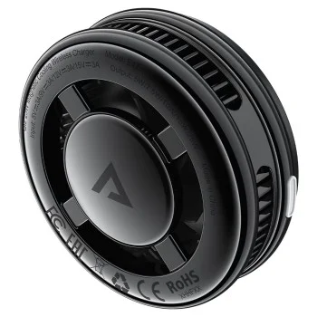 Безжично зарядно Acefast (E47) - Qi2 сертифицирано, 25W, поддържа MAG-Charge, с вградено охлаждане, USB-C - Черно