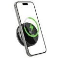 Безжично зарядно Acefast (E47) - Qi2 сертифицирано, 25W, поддържа MAG-Charge, с вградено охлаждане, USB-C - Черно