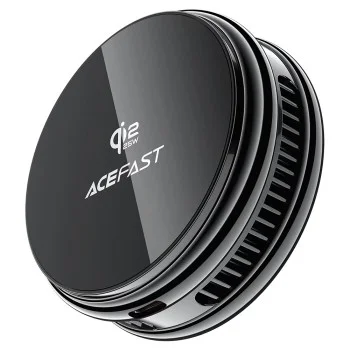 Безжично зарядно Acefast (E47) - Qi2 сертифицирано, 25W, поддържа MAG-Charge, с вградено охлаждане, USB-C - Черно