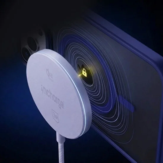Безжично зарядно устройство 3mk Wireless Charger incharge® Align - MagSafe технология, 25W, Qi2.2 - Бял
