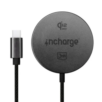 Безжично зарядно устройство 3mk Wireless Charger incharge® Align - MagSafe технология, 25W, Qi2.2 - Черен