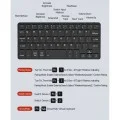 Безжична клавиатура Dux Ducis Keyboard Mini - с калъф, Bluetooth 5.0, универсална, USB-C, 180mAh, английска подредба - Черен