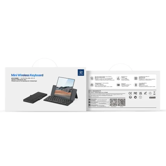 Безжична клавиатура Dux Ducis Keyboard Mini - с калъф, Bluetooth 5.0, универсална, USB-C, 180mAh, английска подредба - Черен
