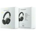 Безжични слушалки Guess Wireless Headphones Grained Triangle Logo (GUBHP72PGTCSK) - Bluetooth, ENC технология, Over-ear, еко кожа - Черен