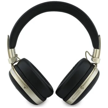 Безжични слушалки Guess Wireless Headphones Grained Triangle Logo (GUBHP72PGTCSK) - Bluetooth, ENC технология, Over-ear, еко кожа - Черен