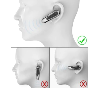 Bluetooth слушалка Techsuit AirTalk (CB2) - 20 часа разговори, Dual Mic, Type-C - Черна