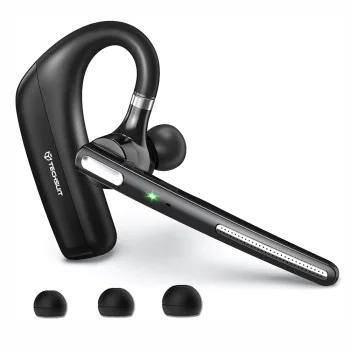 Блутут слушалка Techsuit Premium Bluetooth Headset PowerTalks (G6) - Хендсфри, двоен микрофон - Черна