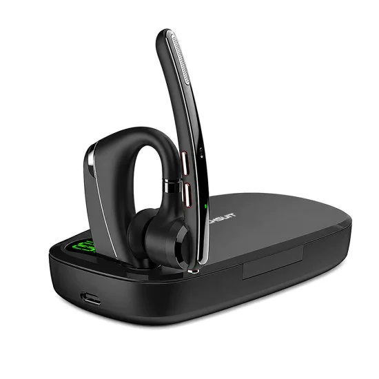 Блутут слушалка Techsuit Premium Bluetooth Headset SoundForce Pro (G10) - Хендсфри, двоен микрофон - Черна
