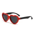 Детски слънчеви очила Techsuit Kids Polarized Sunglasses (23070) - сърцевидни, поляризирани - Черен / Червен