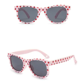 Детски слънчеви очила Techsuit Kids Polarized Sunglasses (5218) - поляризирани, TPEE рамка - Ягодово розов