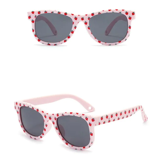 Детски слънчеви очила Techsuit Kids Polarized Sunglasses (5218) - поляризирани, TPEE рамка - Ягодово розов