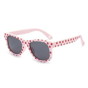 Детски слънчеви очила Techsuit Kids Polarized Sunglasses (5218) - поляризирани, TPEE рамка - Ягодово розов