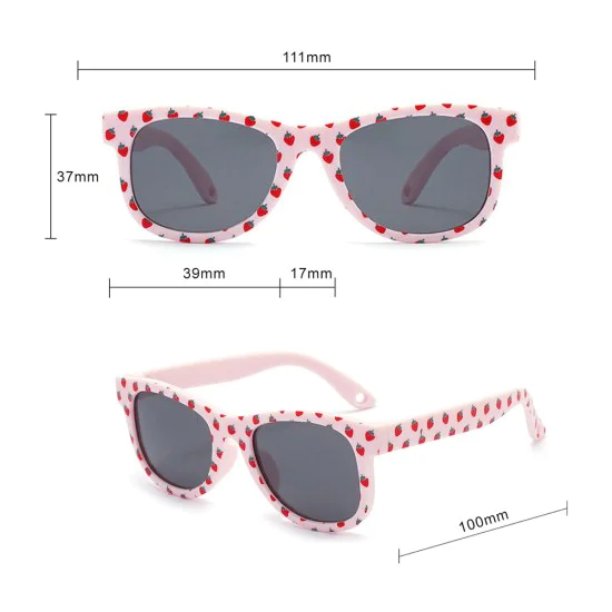 Детски слънчеви очила Techsuit Kids Polarized Sunglasses (5218) - поляризирани, TPEE рамка - Ягодово розов