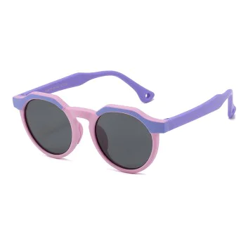 Детски слънчеви очила Techsuit Kids Polarized Sunglasses (601) - поляризирани, TPEE рамка - Лилав / Розов