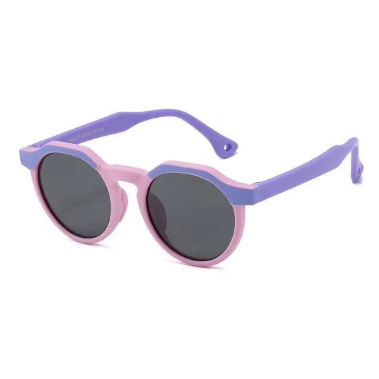 Детски слънчеви очила Techsuit Kids Polarized Sunglasses (601) - поляризирани, TPEE рамка - Лилав / Розов