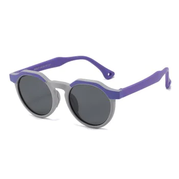 Детски слънчеви очила Techsuit Kids Polarized Sunglasses (601) - поляризирани, TPEE рамка - Лилав / Сив