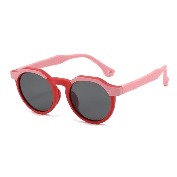 Детски слънчеви очила Techsuit Kids Polarized Sunglasses (601) - поляризирани, TPEE рамка - Розов / Червен