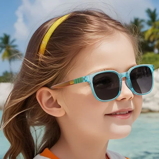 Детски слънчеви очила Techsuit Kids Polarized Sunglasses (9694) - поляризирани, TR рамка - Син многоцветен