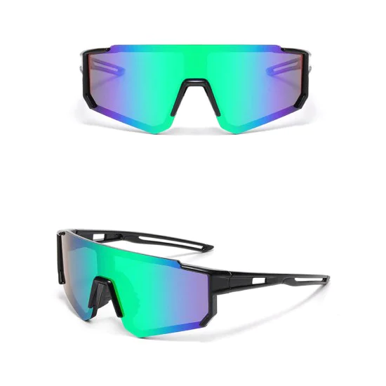 Детски слънчеви очила Techsuit Kids Polarized Sunglasses (R601) - спортни, поляризирани, TR рамка - Черен / Зелен